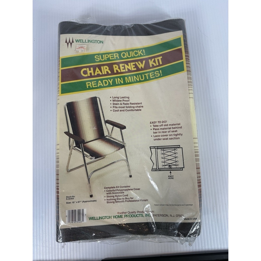 Vintage Super Quick‎ Chair Renew Kit Approx 15 x 67  Replacement Brown Beige NOS